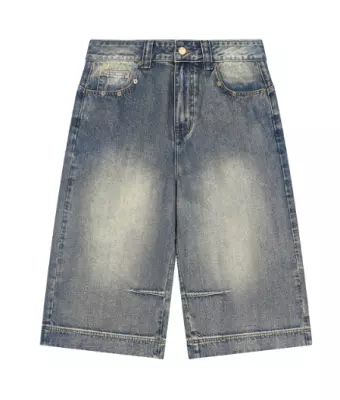 Short en jean baggy délavé vintage — image 2